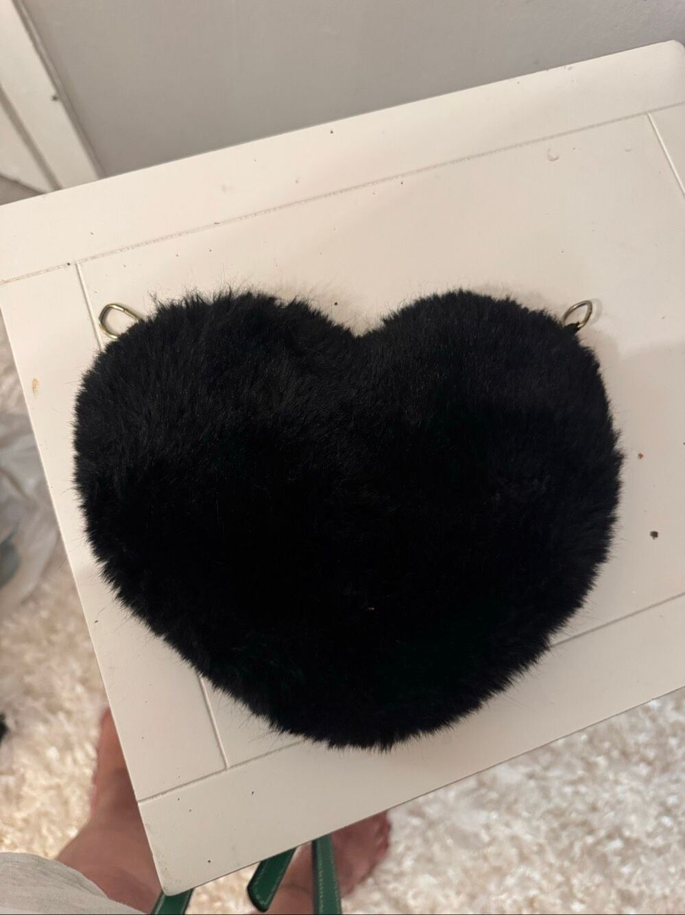 EUC crossbody bandolier  style  fur heart expanded  pouch /bag/purse